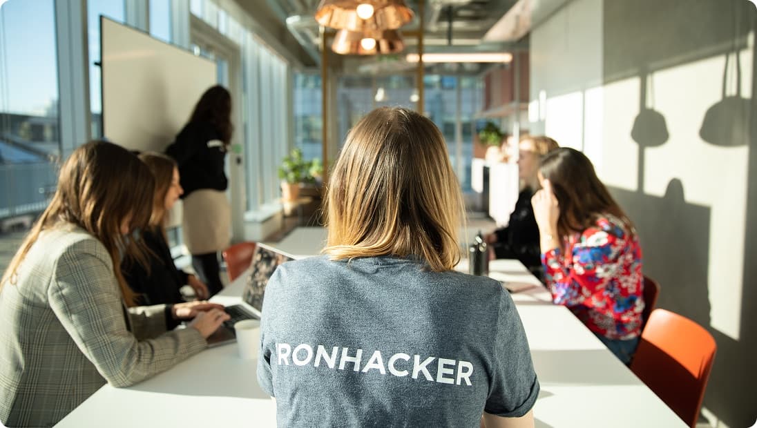 An Ironhacker consultant in a working session with the client's team